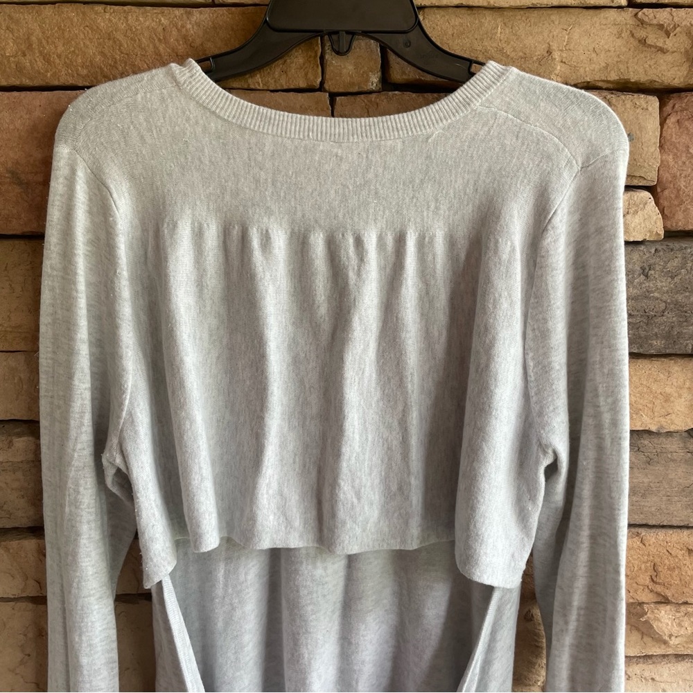 Fabletics Light Gray Thin Knit Open Back Sweater … - image 7